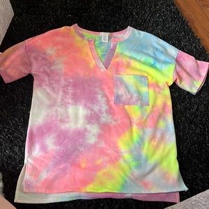 Tie dye tee w/pocket small